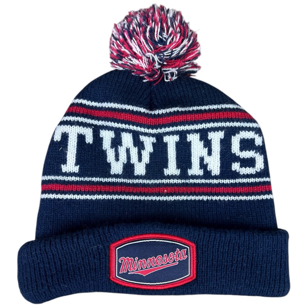 Minnesota Twins Knit Beanie Winter Hat Cuffed w/ Pom Pom MLB Caribou Coffee OSFA